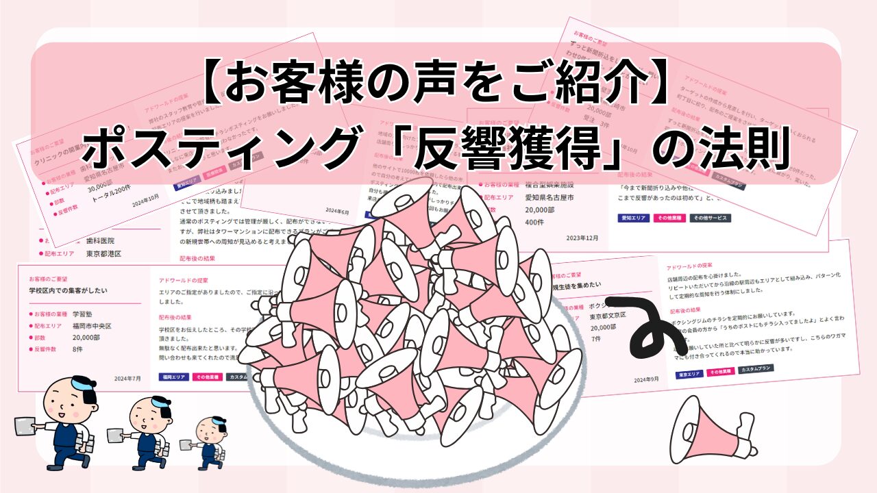 【お客様の事例をご紹介】ポスティング「反響獲得」の法則